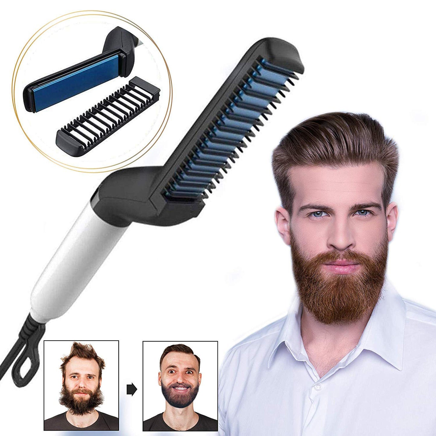 Electric Hair & Beard Straightener Comb